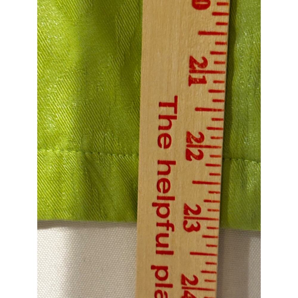 Chico's Chartreuse green Cotton Jacquard blazer Jacket Sz 0 S Coastal travel - Picture 6 of 9